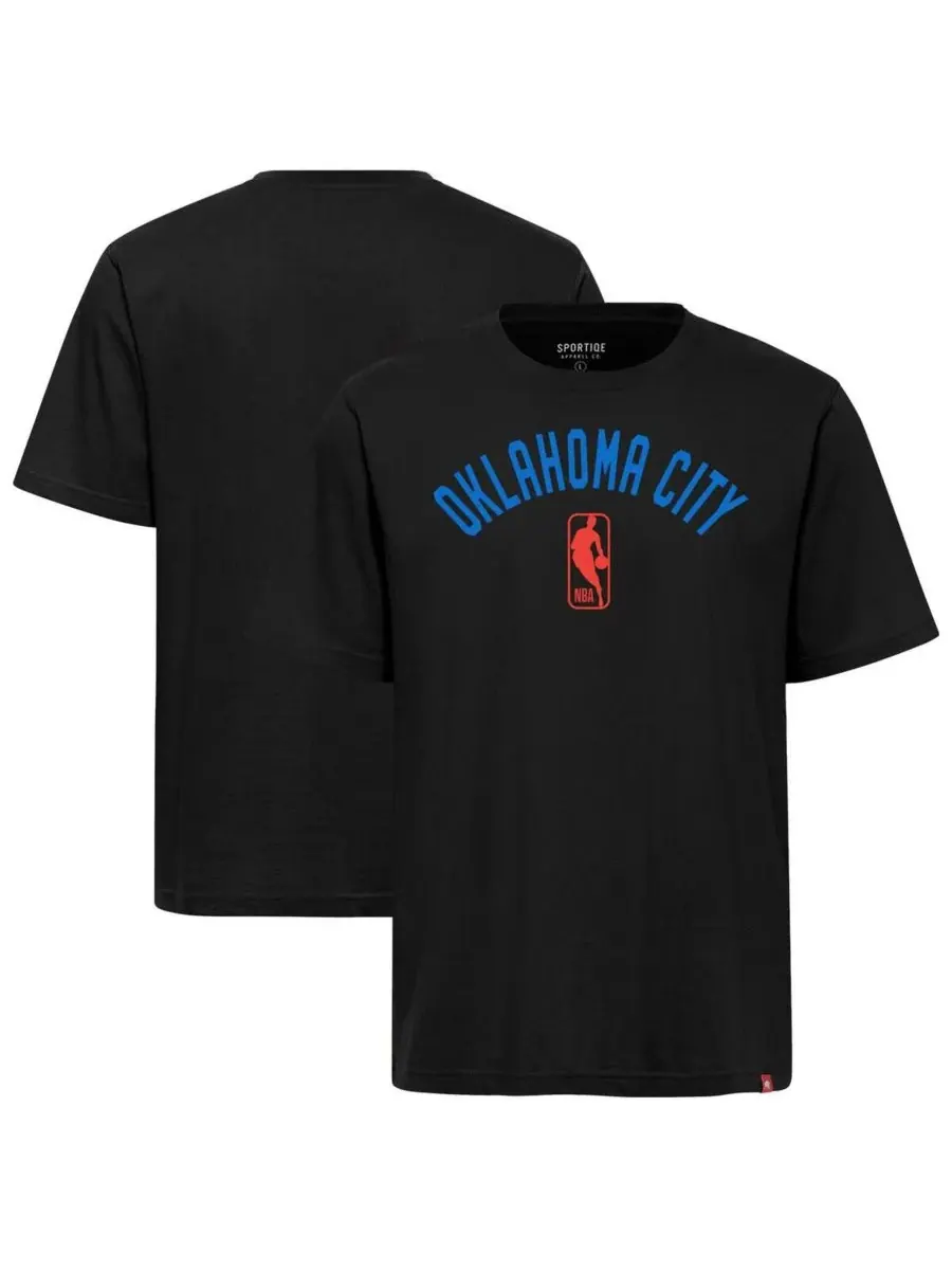 Sportiqe Мужская и женская черная футболка Oklahoma City Thunder Duke Premium