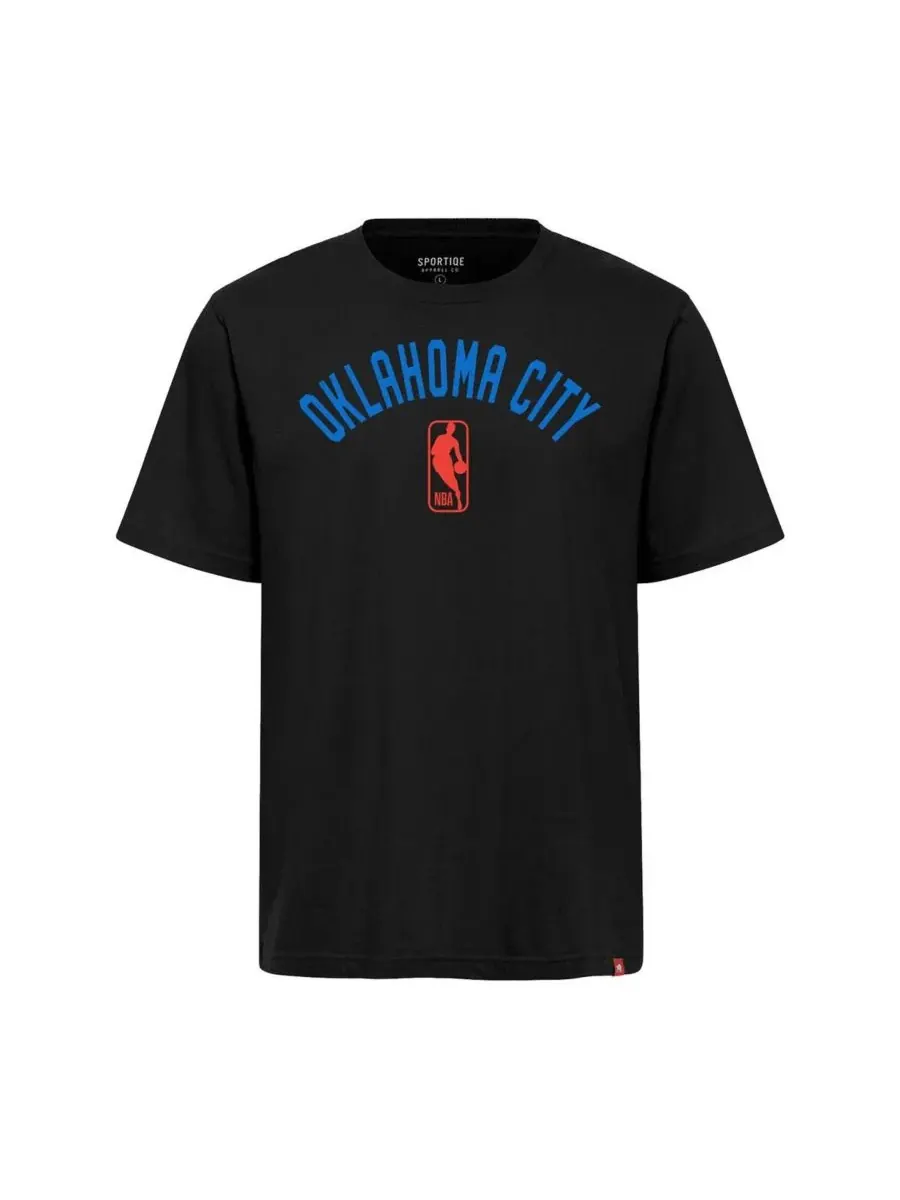 Sportiqe Мужская и женская черная футболка Oklahoma City Thunder Duke Premium — изображение 2 из 3, черный