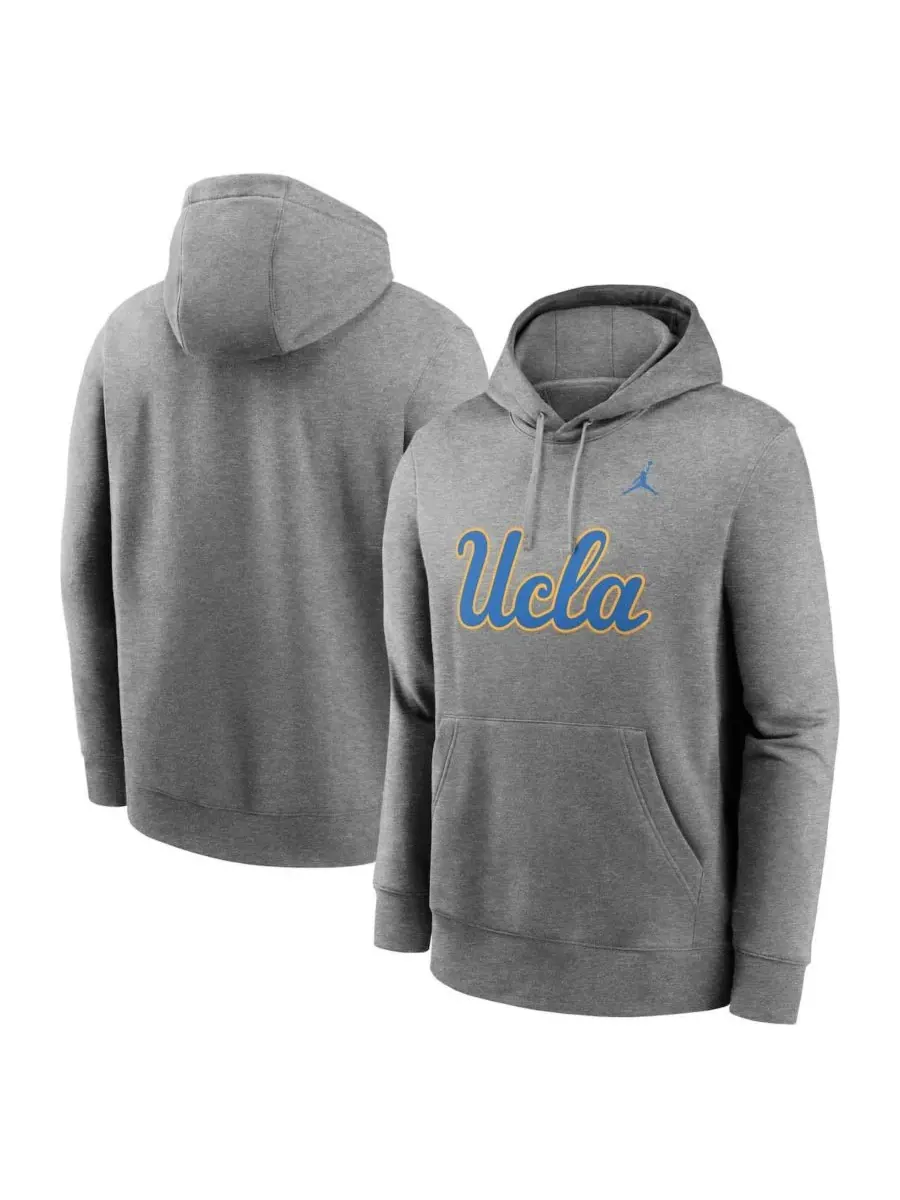 Jordan Мужская флисовая толстовка с капюшоном цвета меланж с символикой UCLA Bruins Primetime