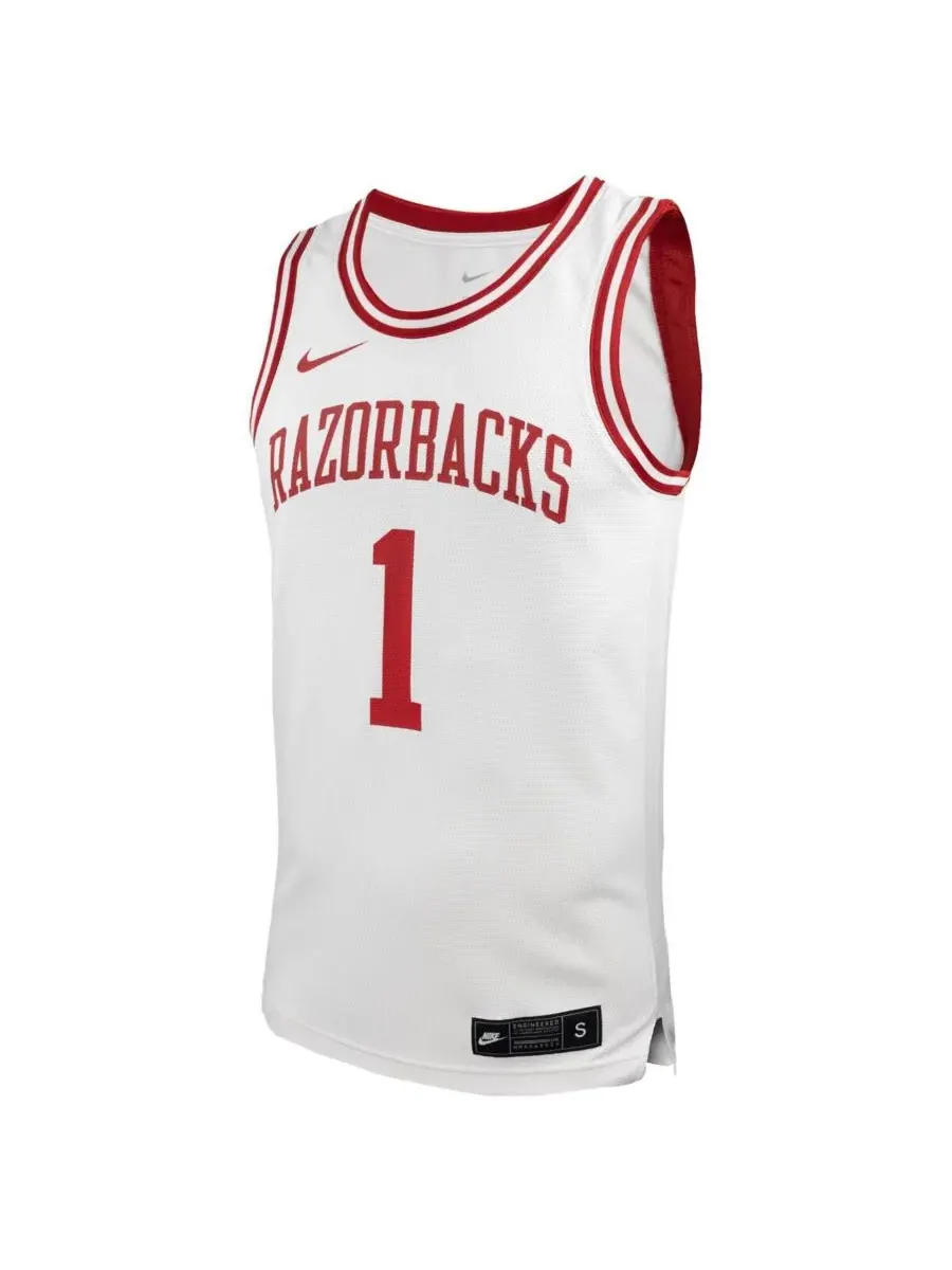 Nike Мужская белая баскетбольная майка-реплика команды Arkansas Razorbacks — изображение 2 из 3, белый