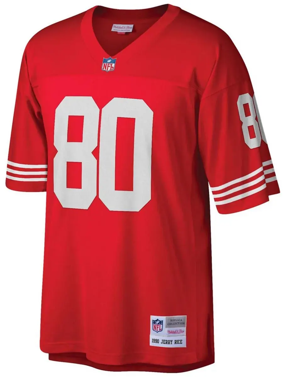 Мужская реплика футболки San Francisco 49ers Legacy - Джерри Райс Mitchell & Ness — изображение 2 из 3, алый