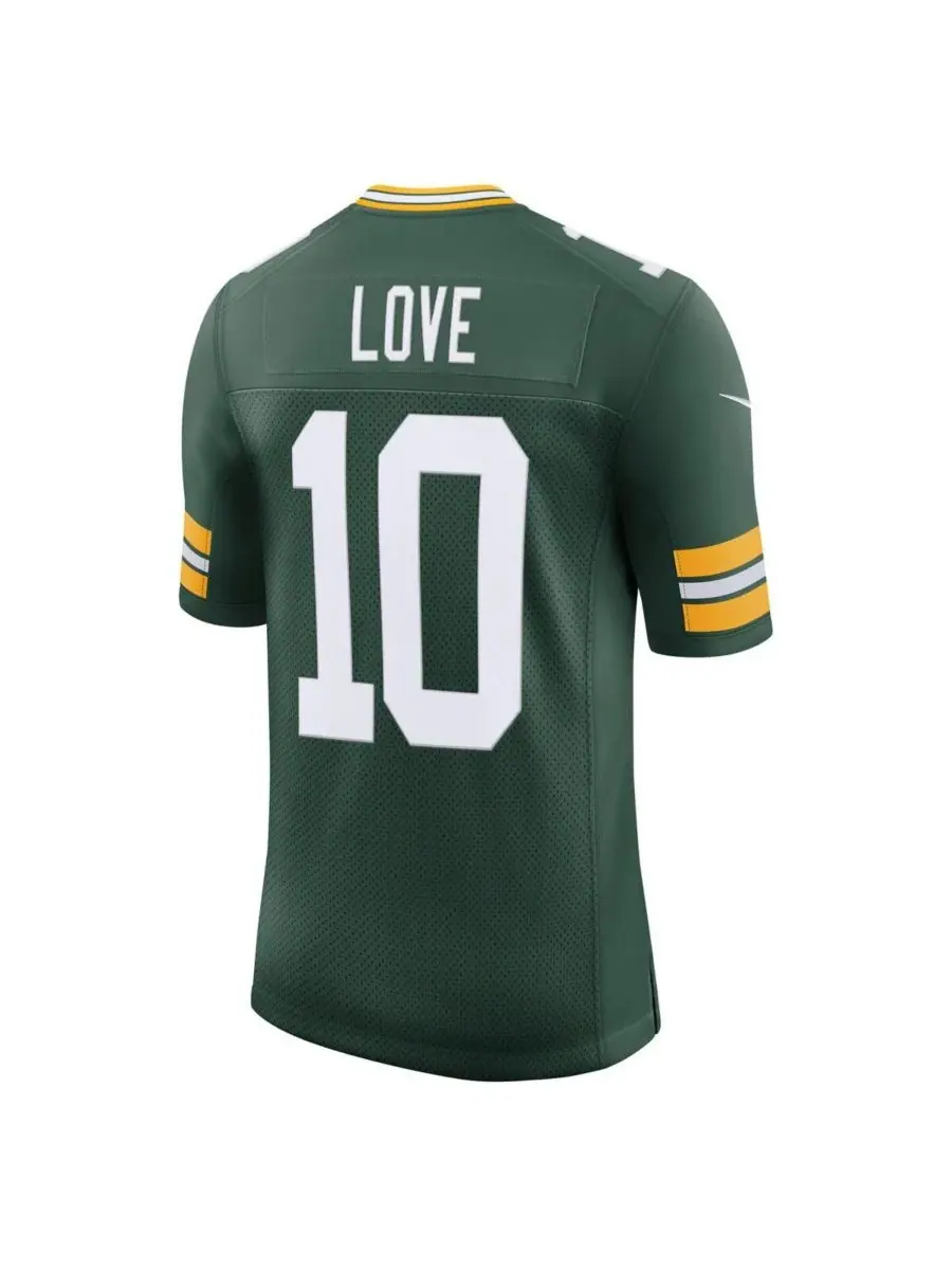 Nike Мужская футболка Jordan Love Green Green Bay Packers Team Vapor Untouchable Limited — изображение 3 из 3, зеленый