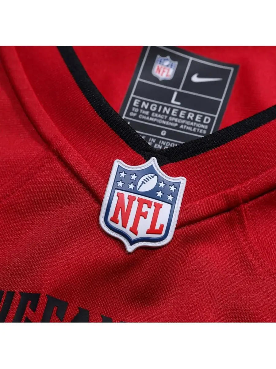 Nike Мужская красная игровая футболка команды Tampa Bay Buccaneers с фамилией Баки Ирвинг — изображение 5 из 5, красный