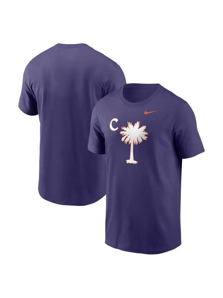 Nike Мужская фиолетовая футболка Clemson Tigers Palmetto C