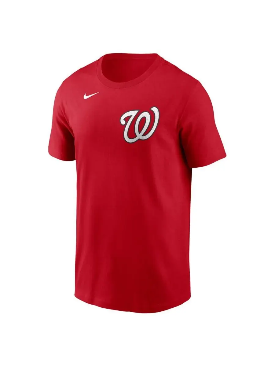 Nike Мужская красная футболка с фьюзом команды Washington Nationals и фьюзом с именем и номером — изображение 2 из 3, красный