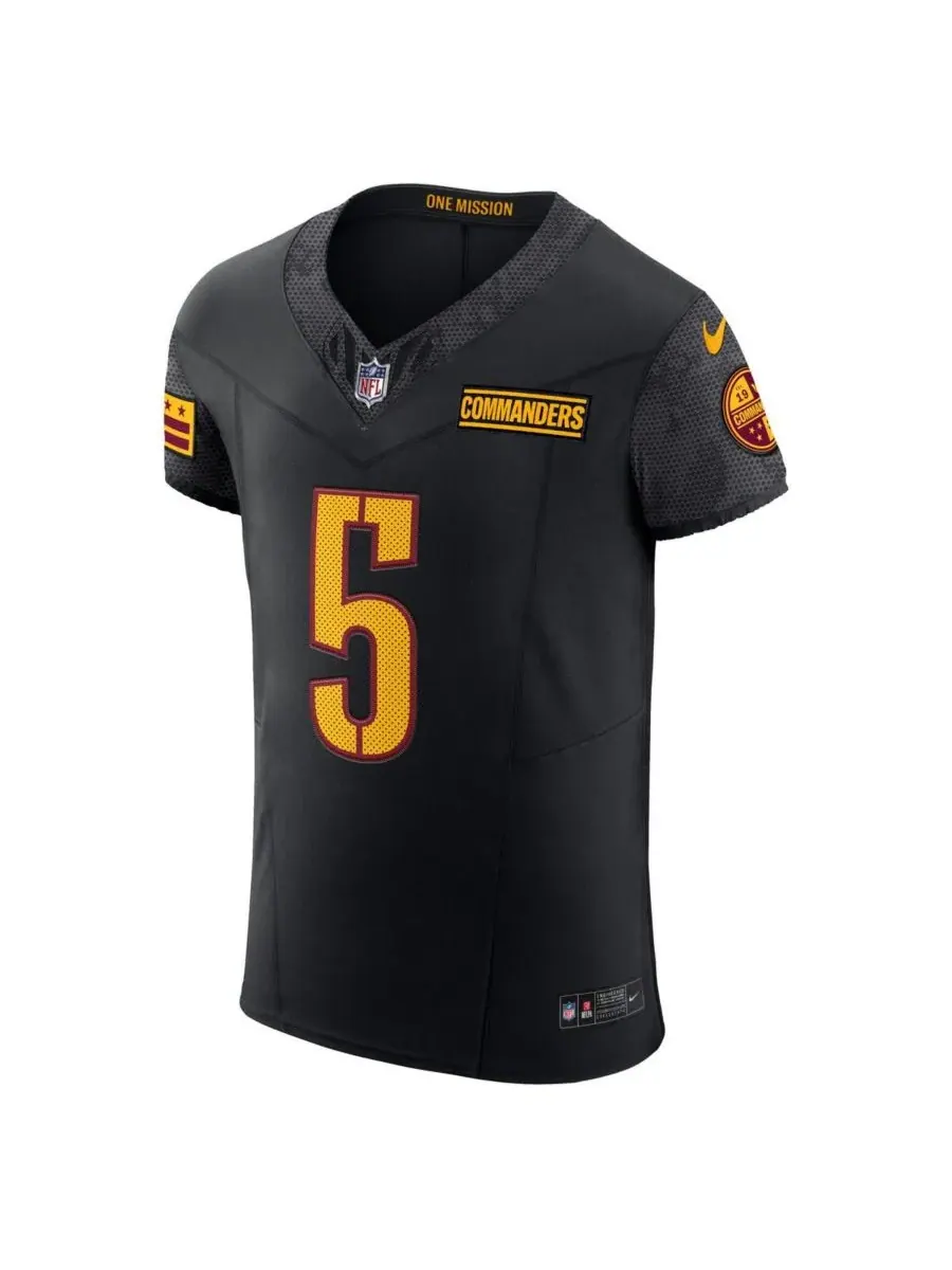 Nike Мужская черная футболка Jayden Daniels Washington Commanders Alternate Vapor FUSE Elite — изображение 3 из 3, черный