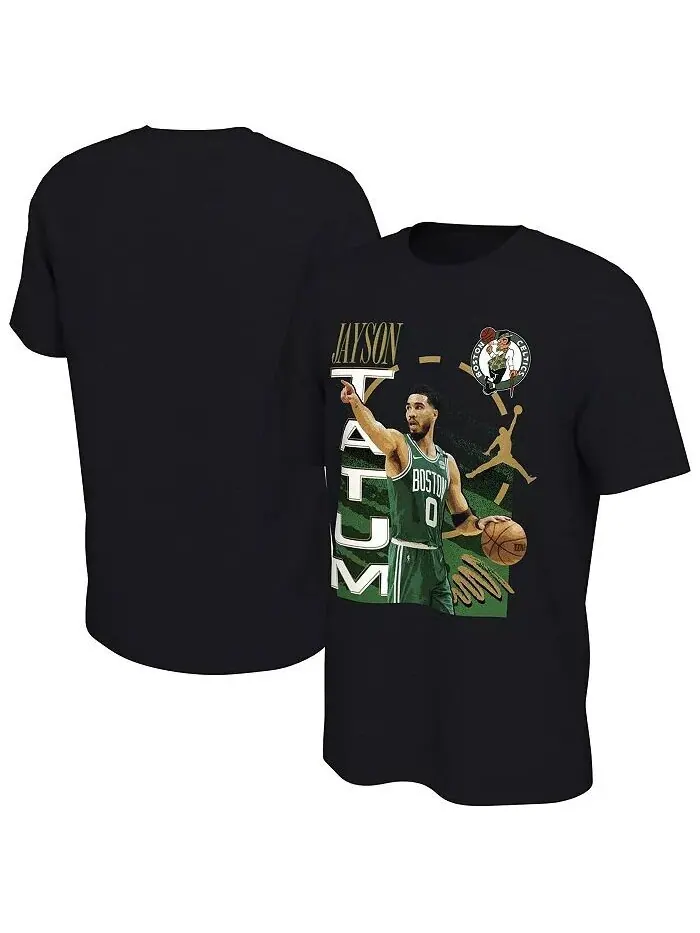 Мужская черная футболка игрока Boston Celtics с изображением Джейсона Татума Jordan