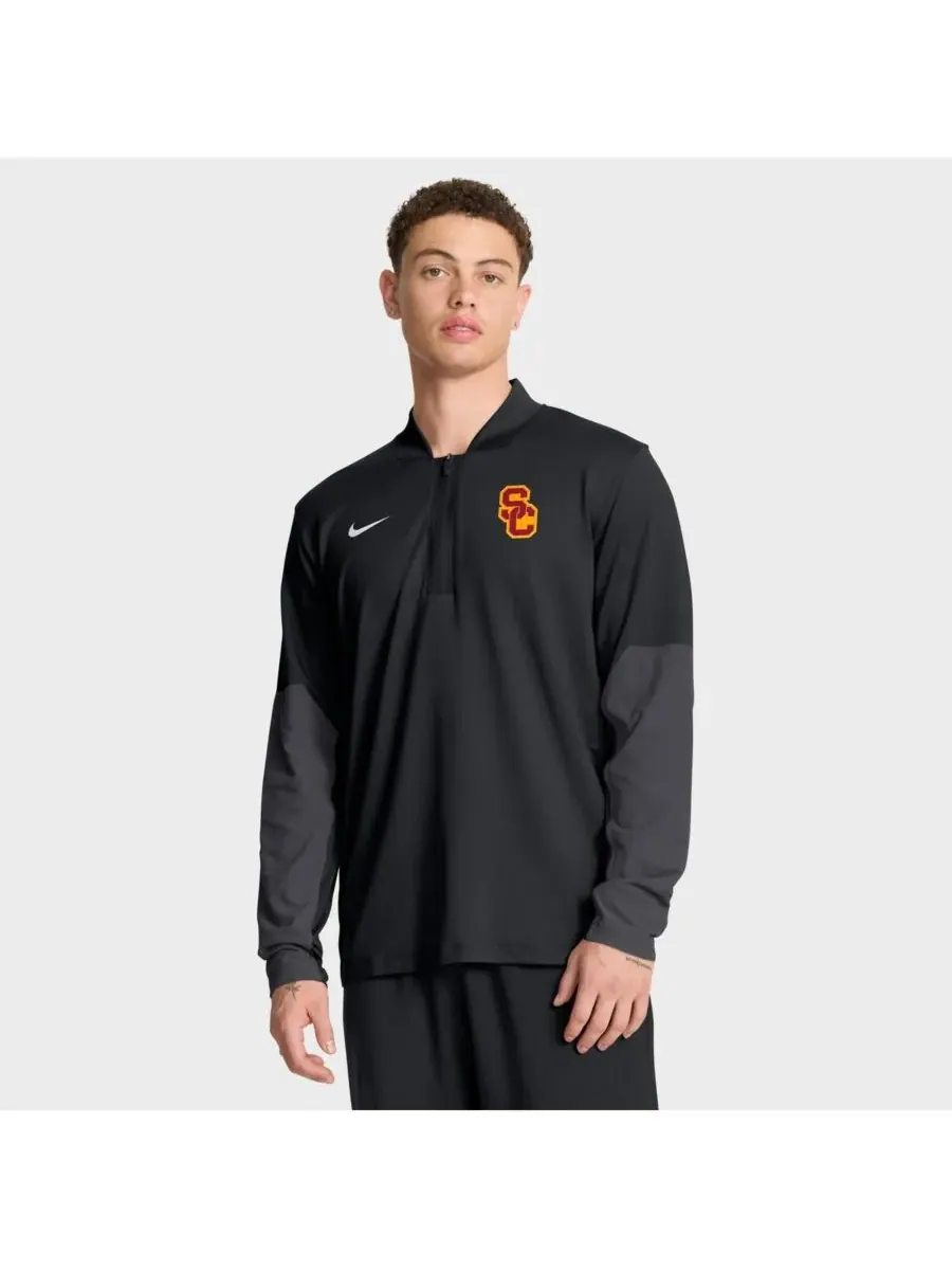 Nike Мужская черная толстовка с капюшоном USC Trojans One Goal Performance с застежкой-молнией до