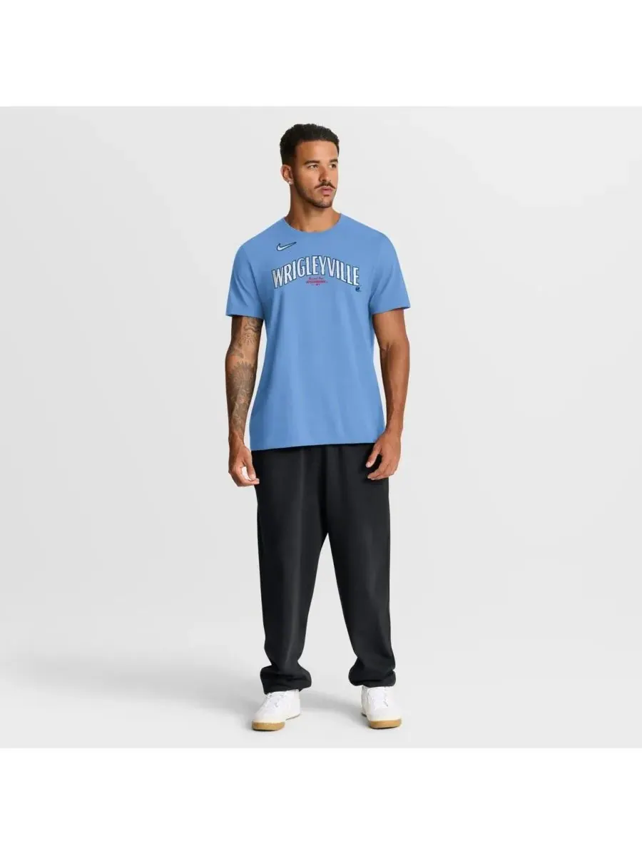 Nike Мужская светло-голубая футболка Chicago Cubs City Connect с большим логотипом — изображение 3 из 3, светлый синий