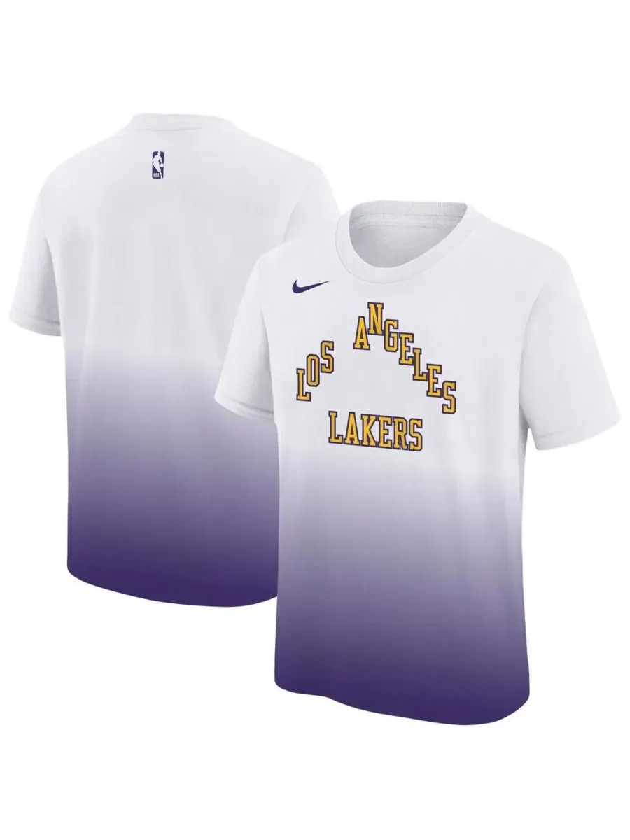 Детская футболка Big Boys and Girls White/Purple Los Angeles Lakers 2025/26 City Edition Max90 Nike