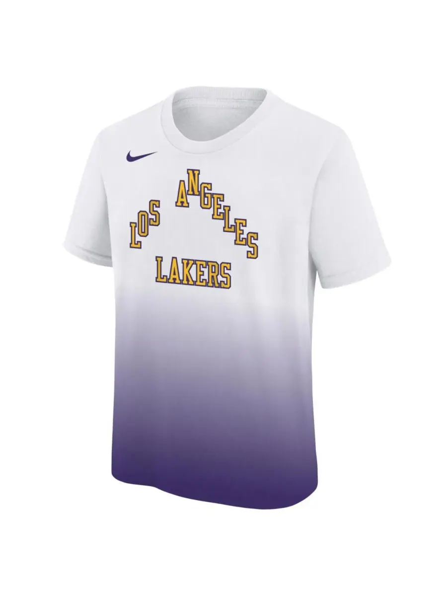 Детская футболка Big Boys and Girls White/Purple Los Angeles Lakers 2025/26 City Edition Max90 Nike — изображение 3 из 3