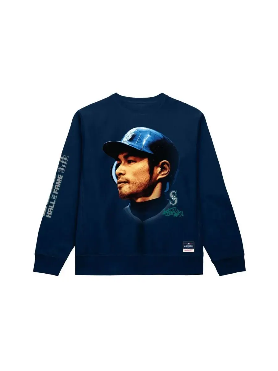 Mitchell & Ness Мужская толстовка Ichiro Suzuki Navy Seattle Mariners Hall of Fame — изображение 2 из 3, темно-синий