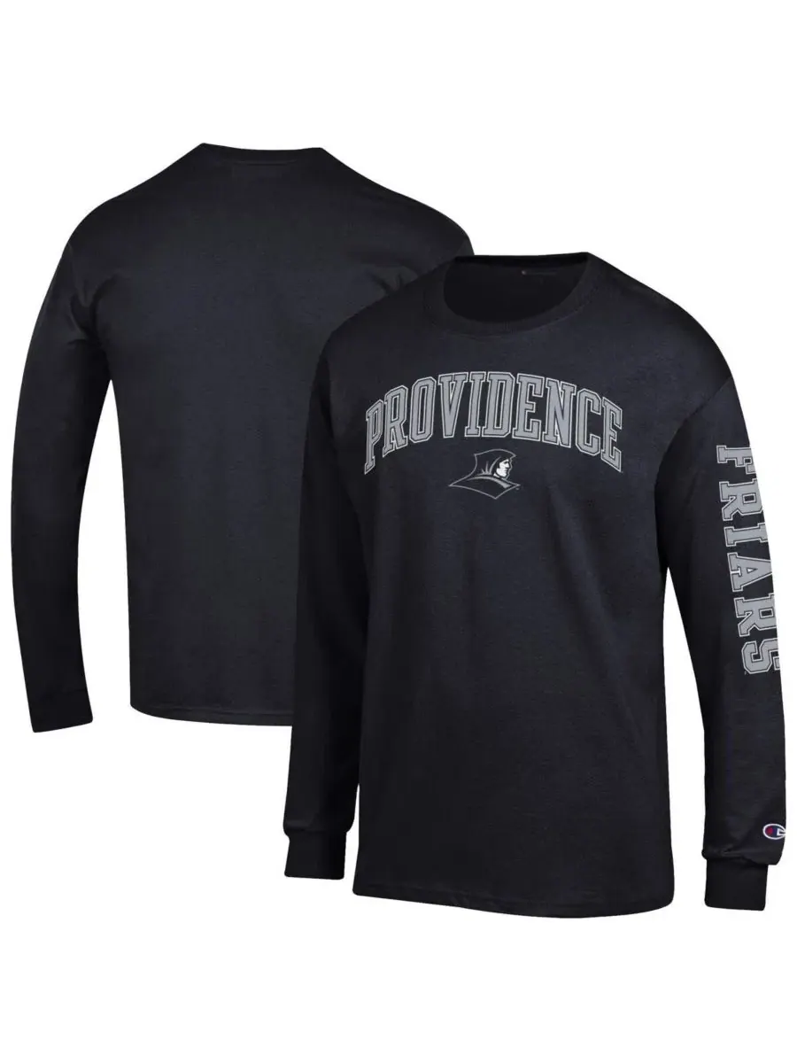 Мужская черная футболка с длинными рукавами Providence Friars Arch Over Logo 2-Hit Champion
