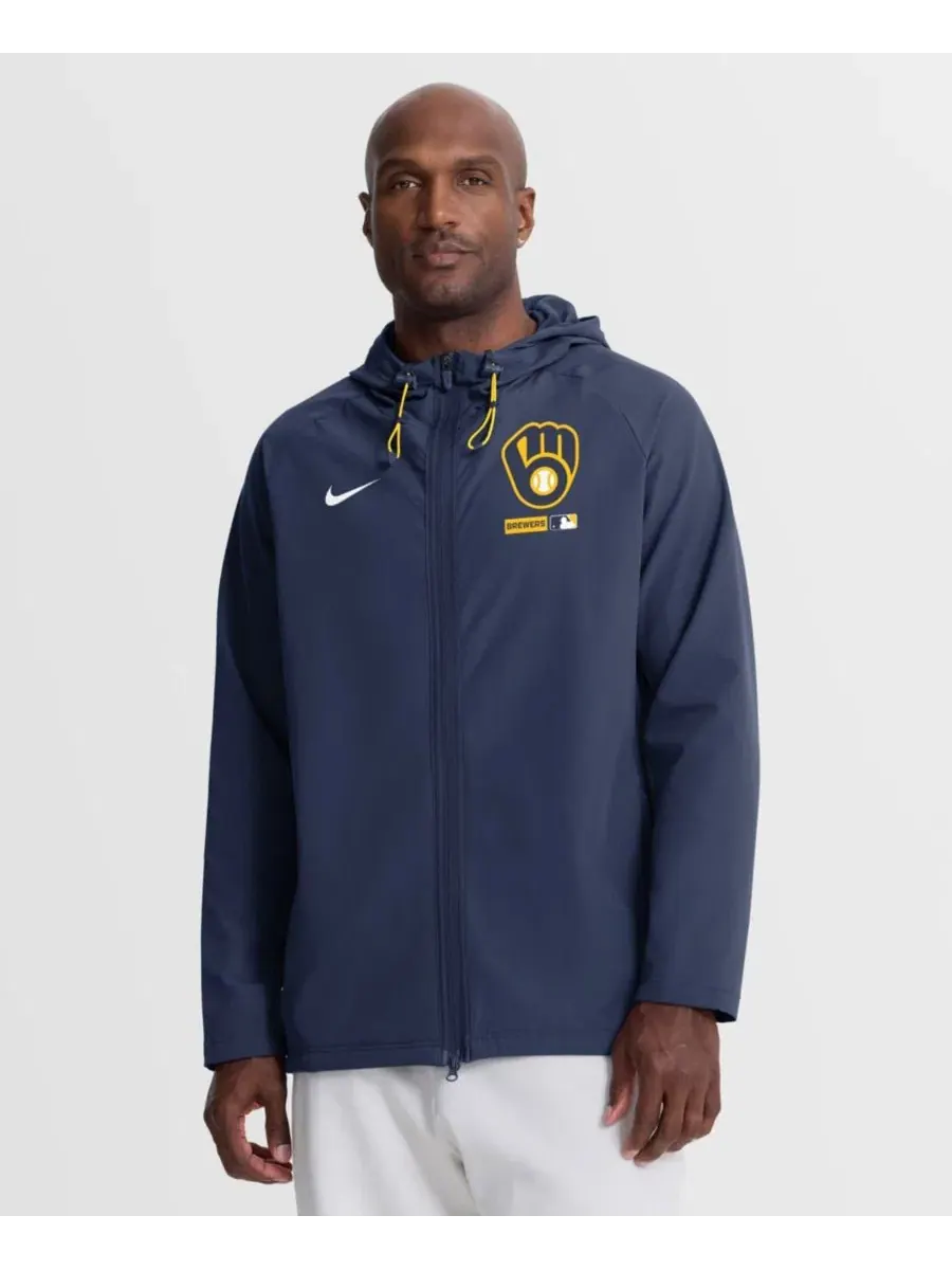 Ветровка-куртка Milwaukee Brewers Therma-FIT с капюшоном Nike