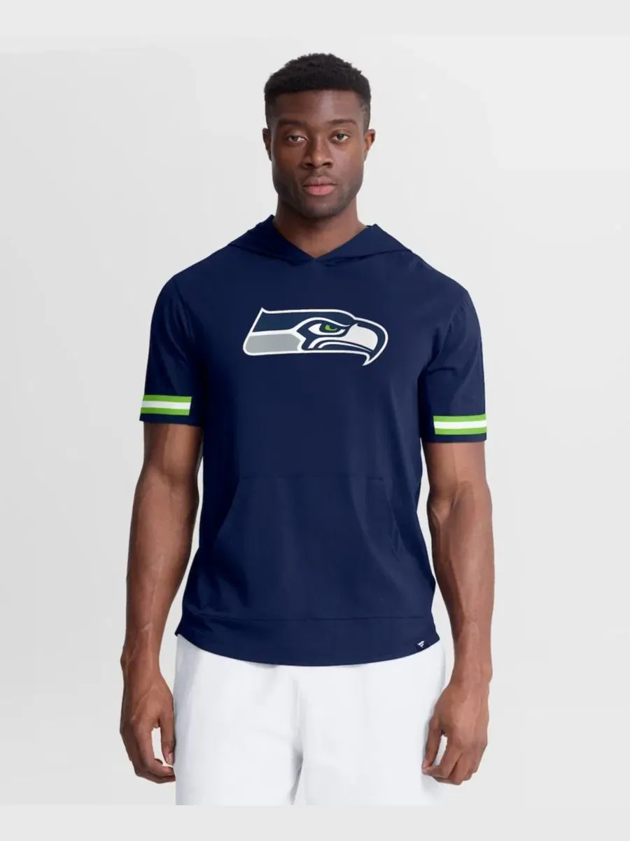 Футболка с капюшоном с коротким рукавом College Navy Seattle Seahawks Optimal Play Fanatics