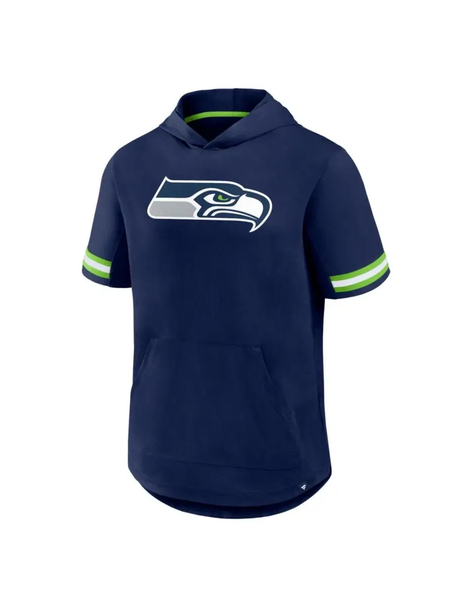 Футболка с капюшоном с коротким рукавом College Navy Seattle Seahawks Optimal Play Fanatics — изображение 2 из 5