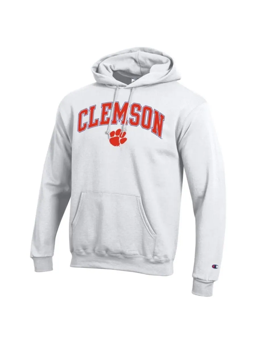 Толстовка на молнии Champion Arched Logo Fleece Pullover Hoodie — изображение 2 из 3, белый