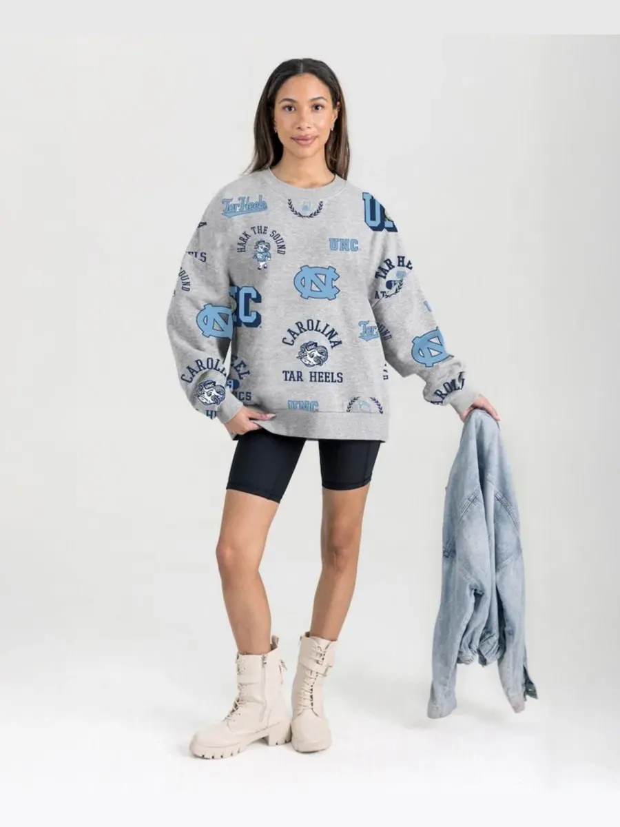 Флисовый свитшот с принтом Always on Repeat Gameday Couture — изображение 3 из 4, серый