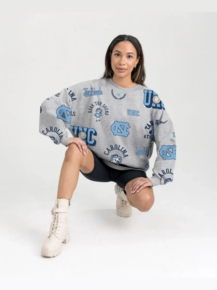 Флисовый свитшот с принтом Always on Repeat Gameday Couture — изображение 4 из 4, серый