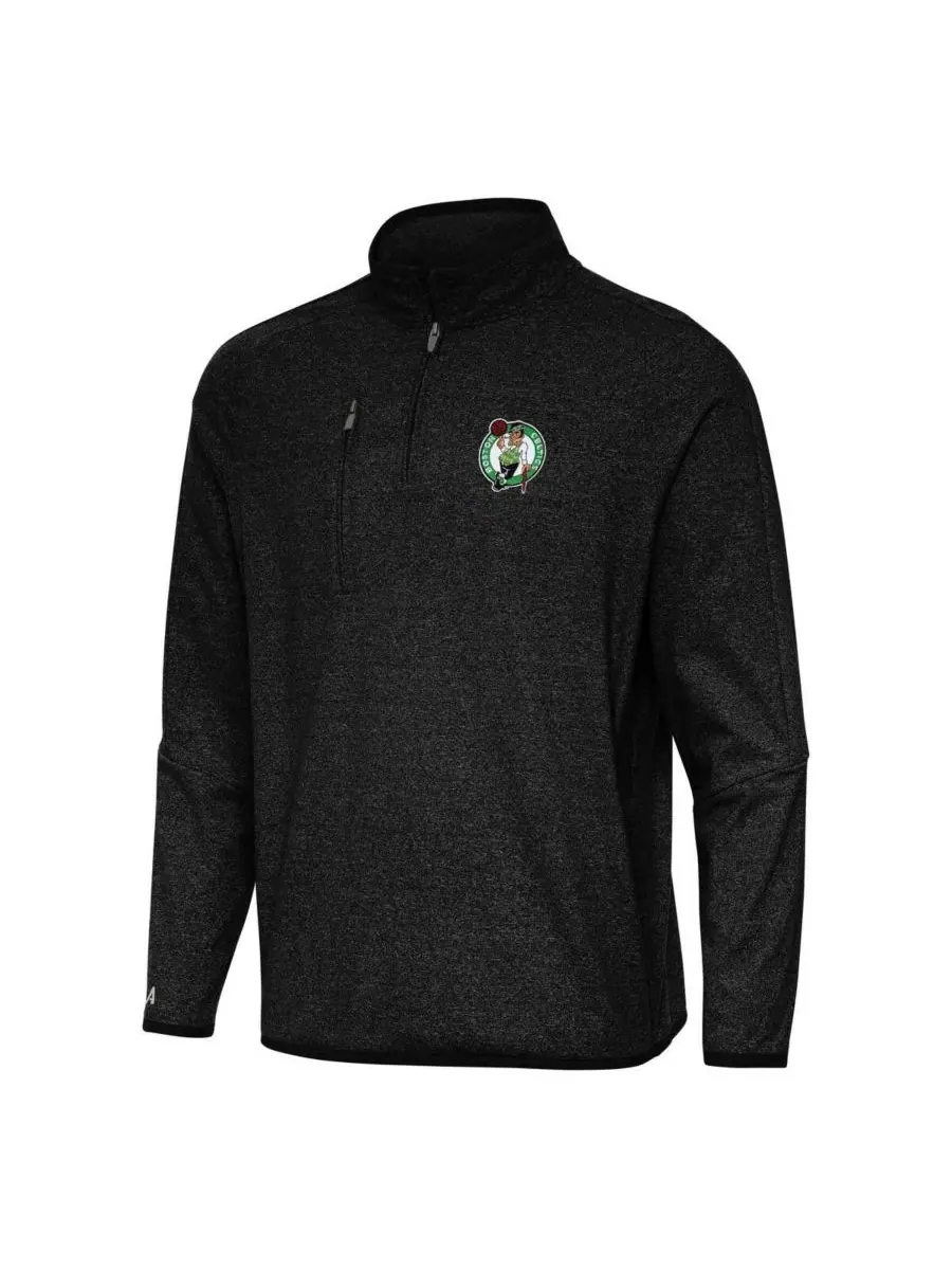 Толстовка-полузамок с принтом Boston Celtics Certain Quarter-Zip Tri-Blend Antigua