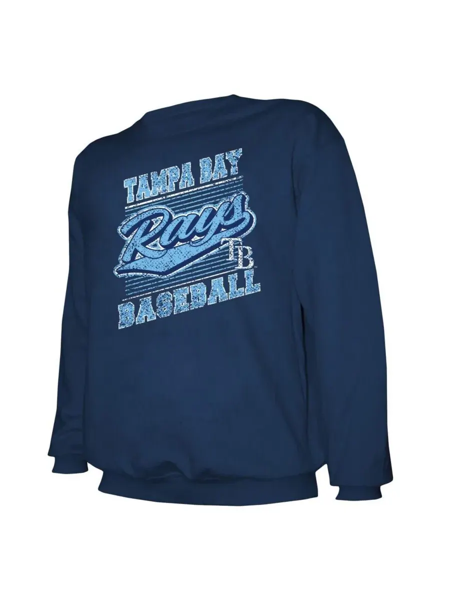 Свитшот легкий с флисовой подкладкой и принтом Tampa Bay Rays Stitches — изображение 2 из 3, темно-синий