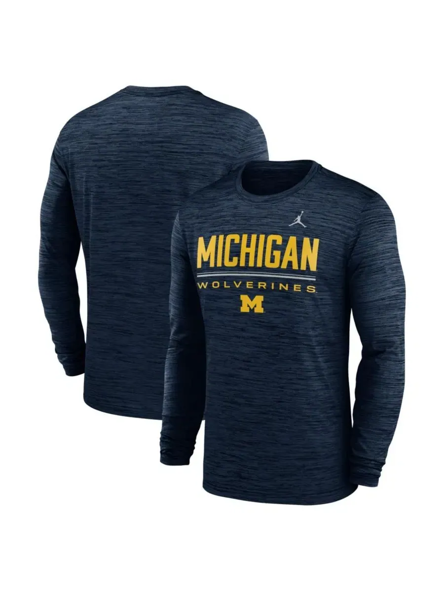 Футболка с длинным рукавом Dri-FIT Sideline Velocity Michigan Wolverines Jordan