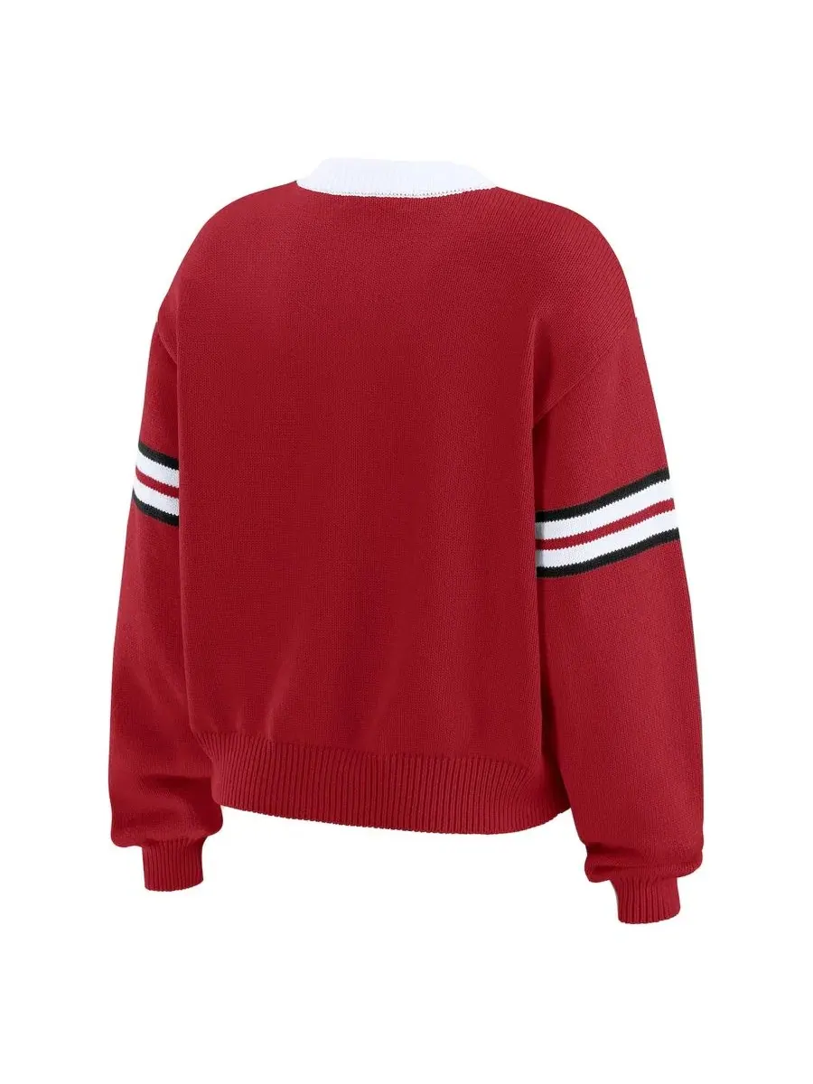 Свитер с кружевной шнуровкой San Francisco 49ers WEAR by Erin Andrews — изображение 3 из 4, алый