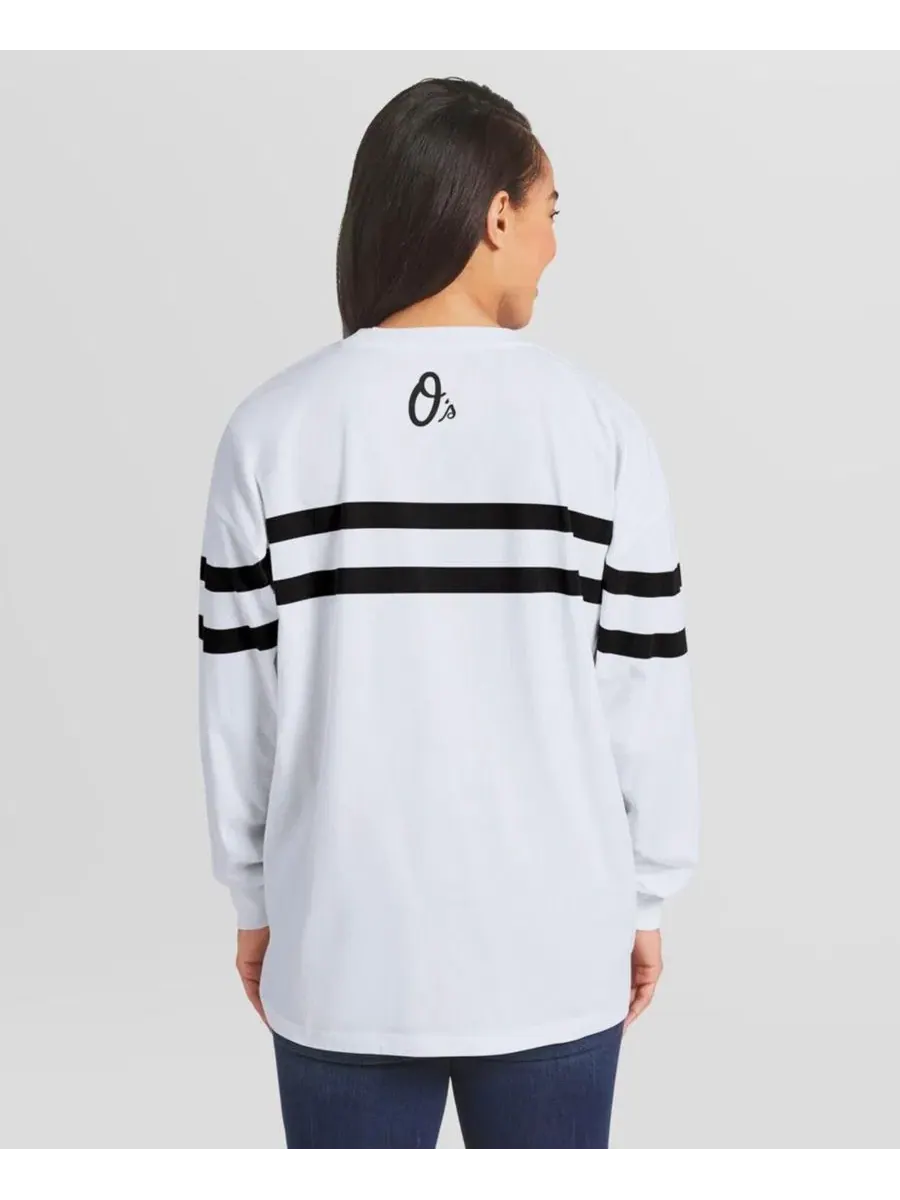 Футболка с длинным рукавом оверсайз с полосами Baltimore Orioles WEAR by Erin Andrews — изображение 4 из 4, белый