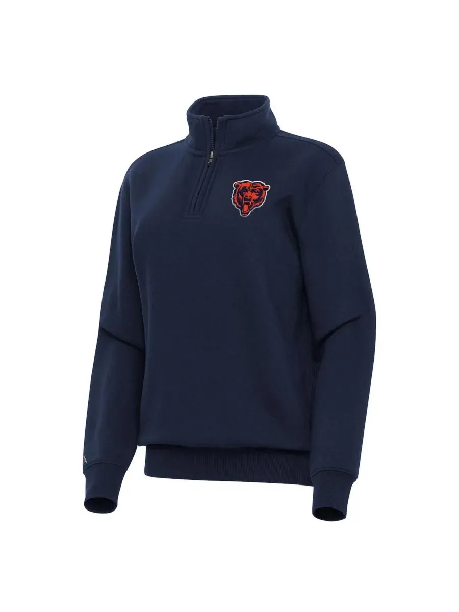 Топ с четверть-застежкой Navy Chicago Bears Victory Quarter-Zip Antigua