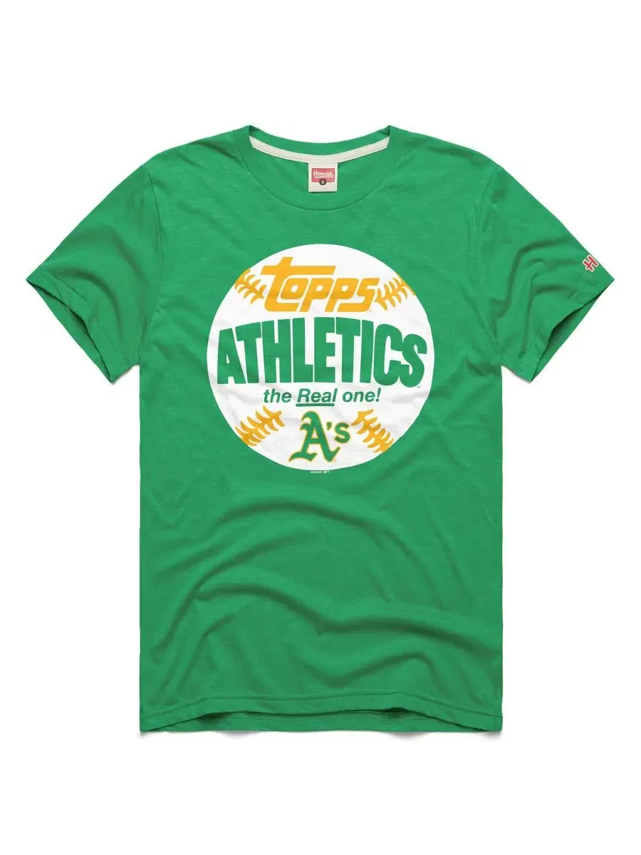Футболка мужская с принтом Athletics MLB x Topps Baseball The Real One Tri-Blend Homage