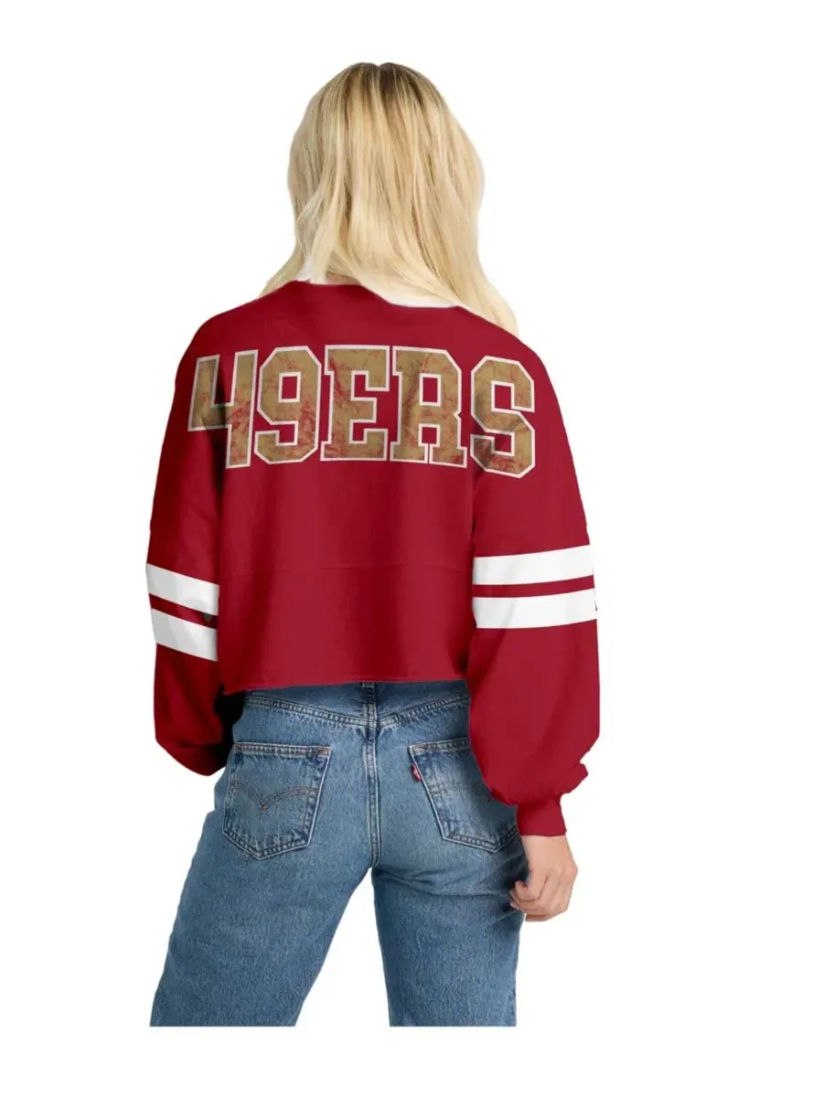 Футболка с длинным рукавом оверсайз с принтом San Francisco 49ers Spirit Jersey — изображение 2 из 2, алый