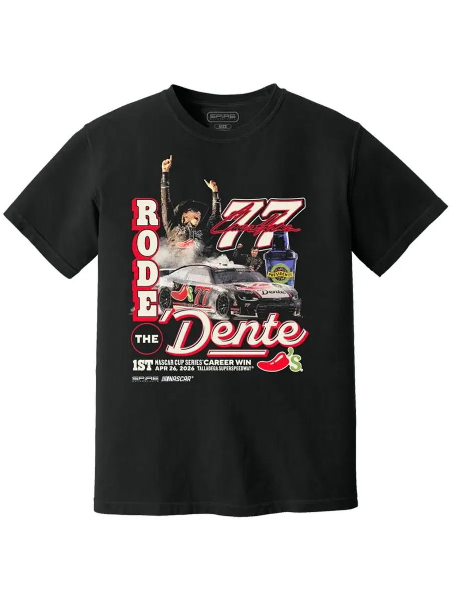 Футболка с принтом Carson Hocevar Jack Link's 500 Race Winner Classic Ink — черный
