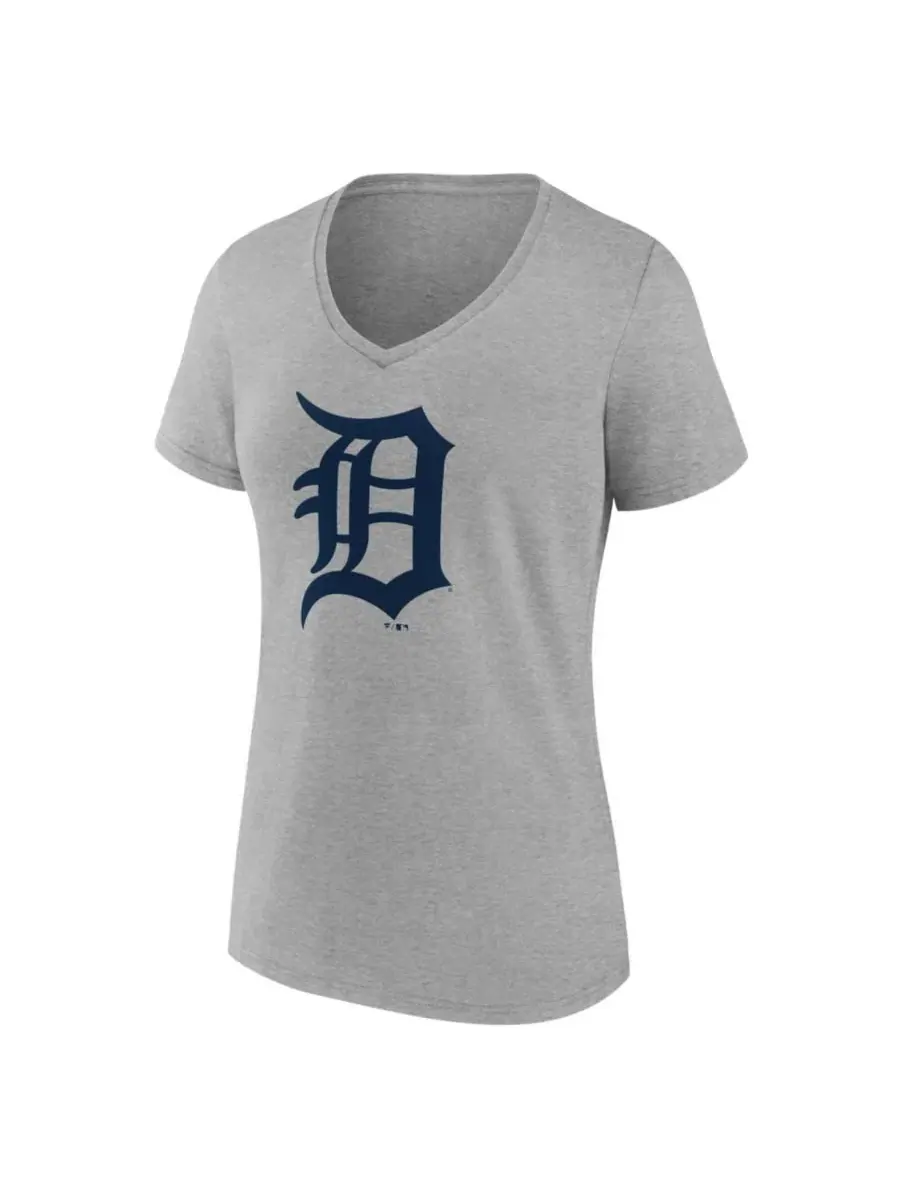 Футболка с v-образным вырезом Detroit Tigers Logo Athletic — изображение 2 из 3, серый