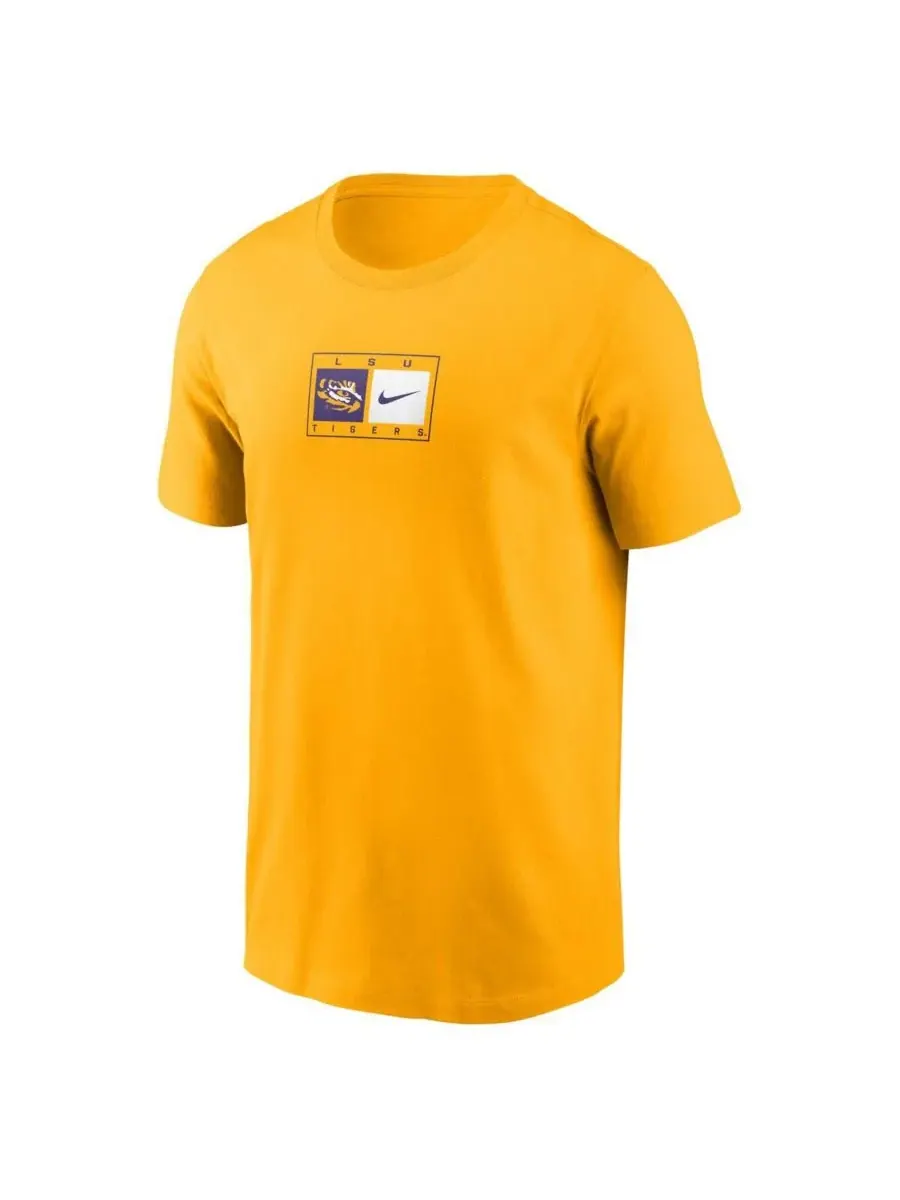 Мужская золотистая футболка с логотипом LSU Tigers Campus Logo Swoosh Nike — изображение 3 из 3, золото
