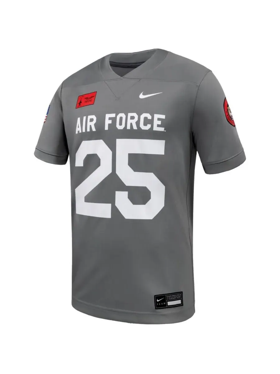 Nike Мужская серая футболка Air Force Falcons APLS Fighting Falcon Collection, размер 25 — изображение 2 из 3, серый