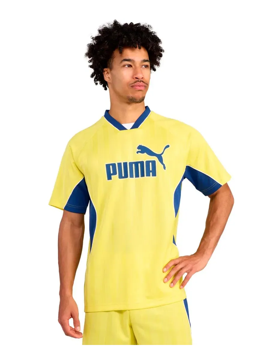 Футболка с V-образным вырезом и принтом Sport Stripe Puma, Lemon Meringue