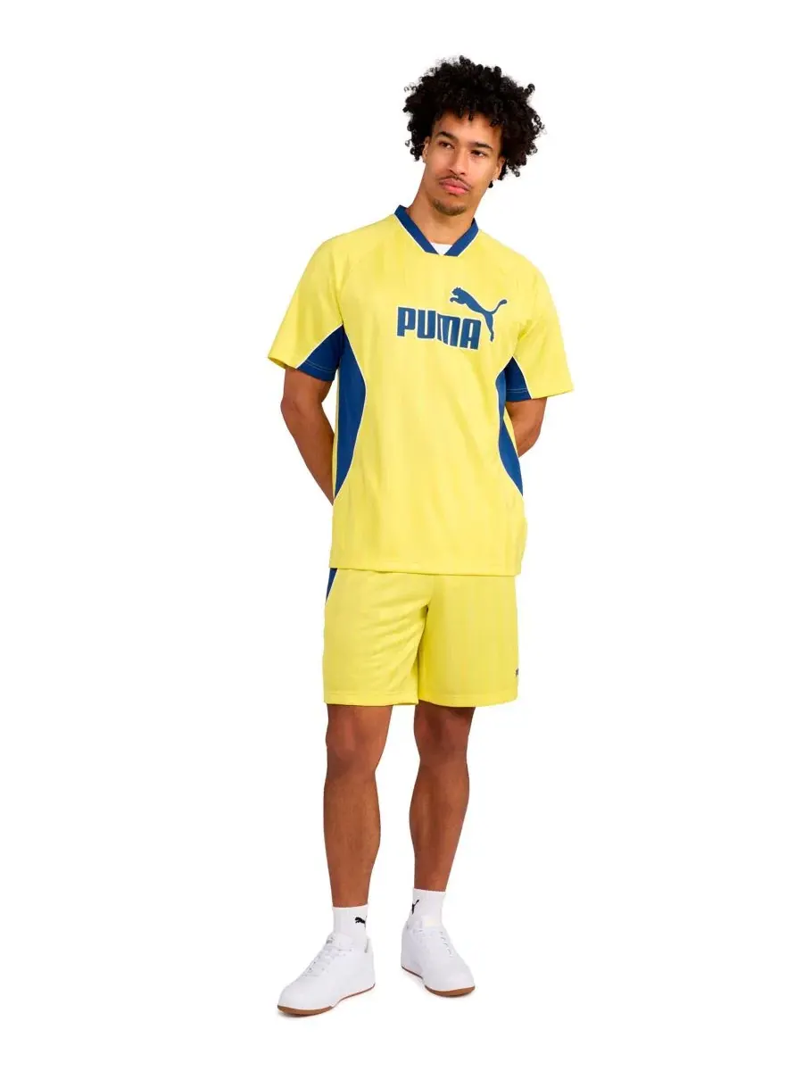 Футболка с V-образным вырезом и принтом Sport Stripe Puma, Lemon Meringue — изображение 2 из 4