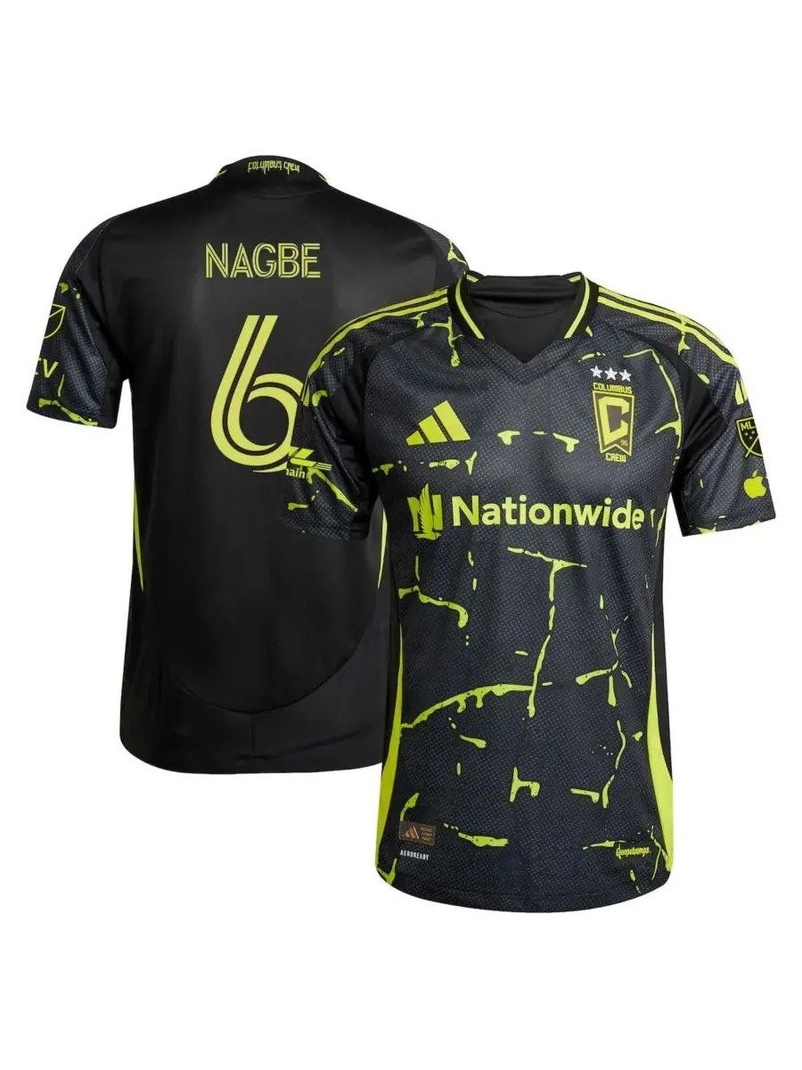 Adidas Мужская черная футболка Darlington Nagbe Columbus Crew 2025 The Goosebumps Kit, оригинальная