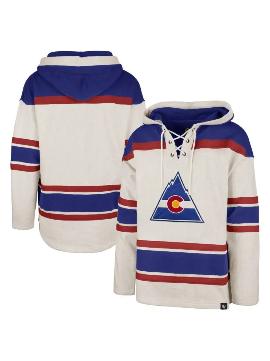 '47 Brand Мужская толстовка с капюшоном на шнуровке CO Rockies Heritage Rockaway цвета овсянки