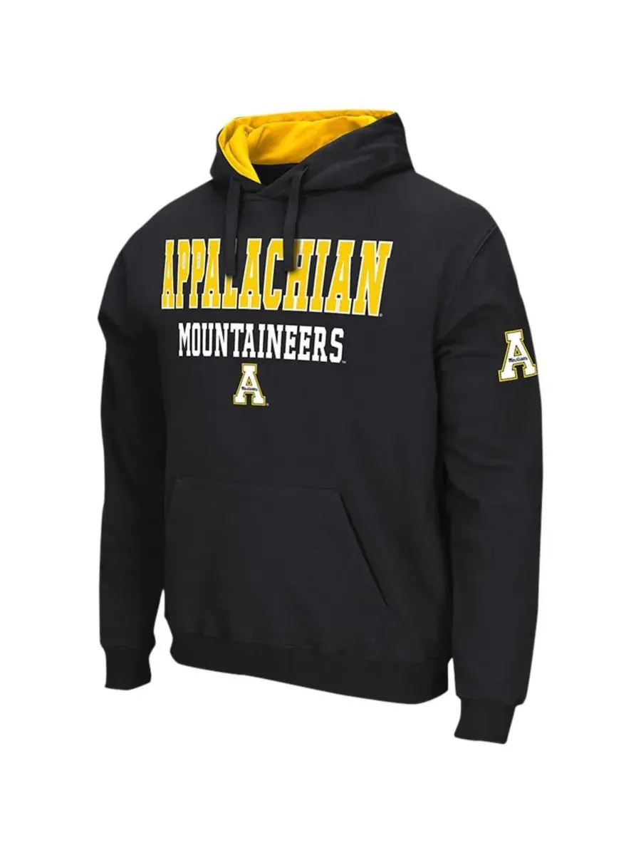Colosseum Мужская черная толстовка с капюшоном Appalachian State Mountaineers Sunrise — изображение 3 из 3, черный