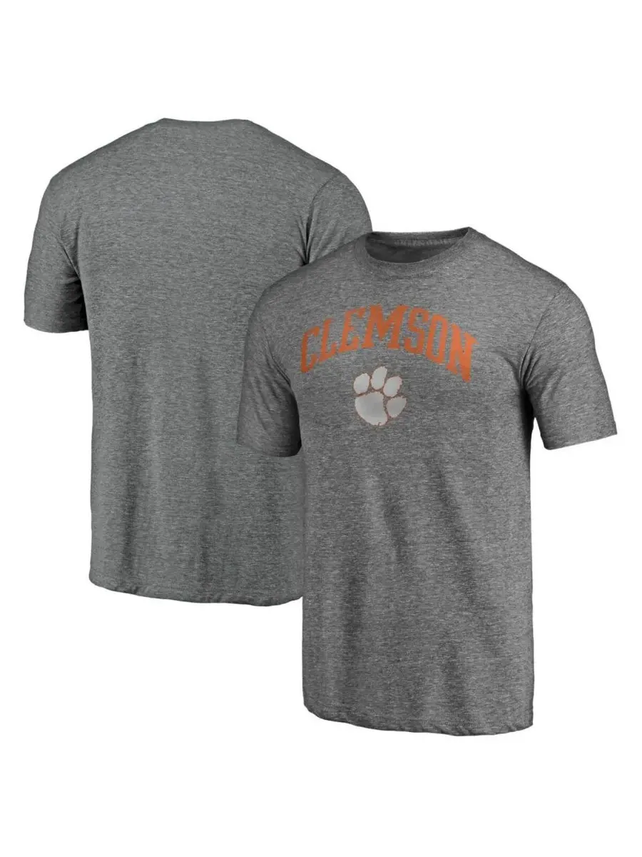 Fanatics Мужская футболка Mto Label цвета «серый меланж» с изображением команды Clemson Tigers и