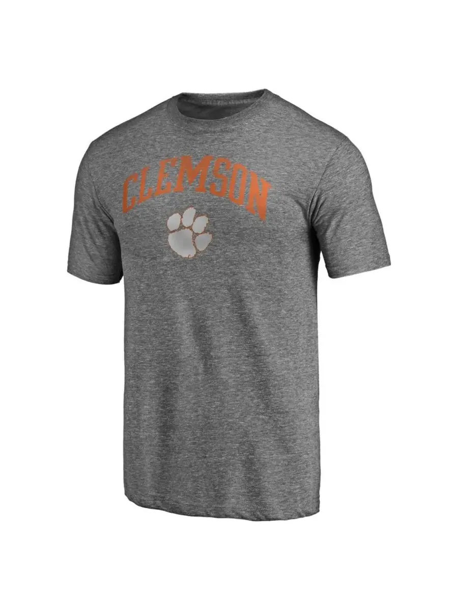 Fanatics Мужская футболка Mto Label цвета «серый меланж» с изображением команды Clemson Tigers и — изображение 2 из 3