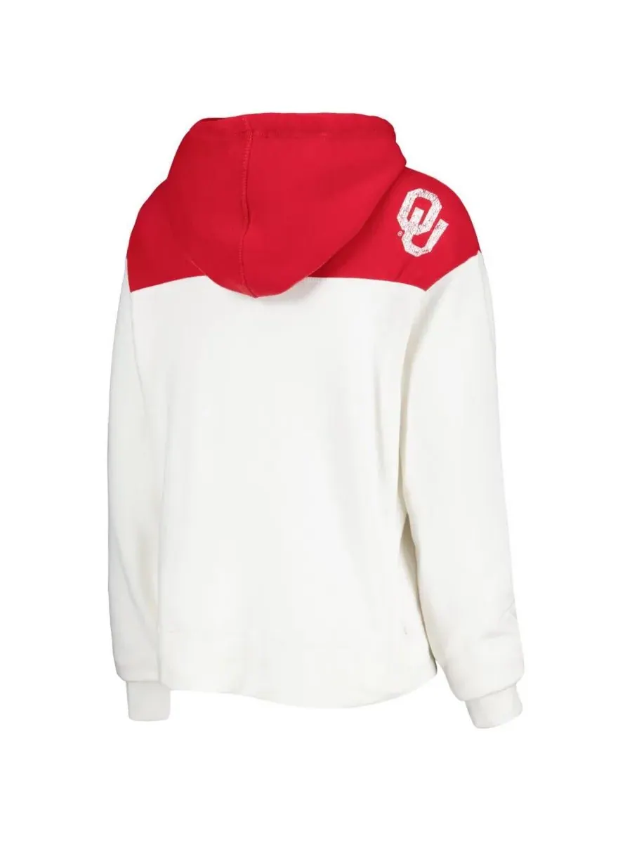 Pressbox Женская белая/красная толстовка с капюшоном Oklahoma Sooners Chicago 2-Hit Yoke — изображение 2 из 3, белый