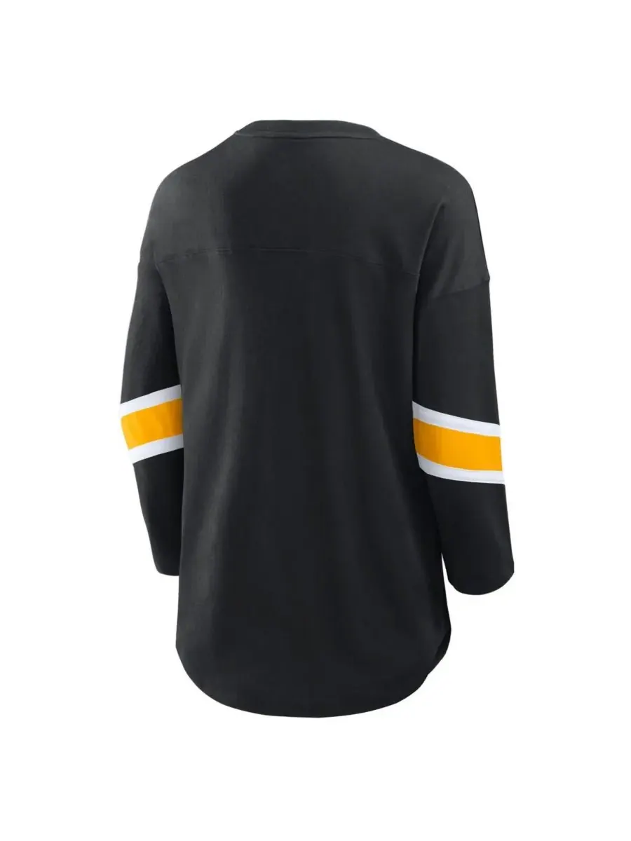 Fanatics Женская черная футболка больших размеров Pittsburgh Steelers Redzone с рукавами 3/4 — изображение 3 из 3, черный