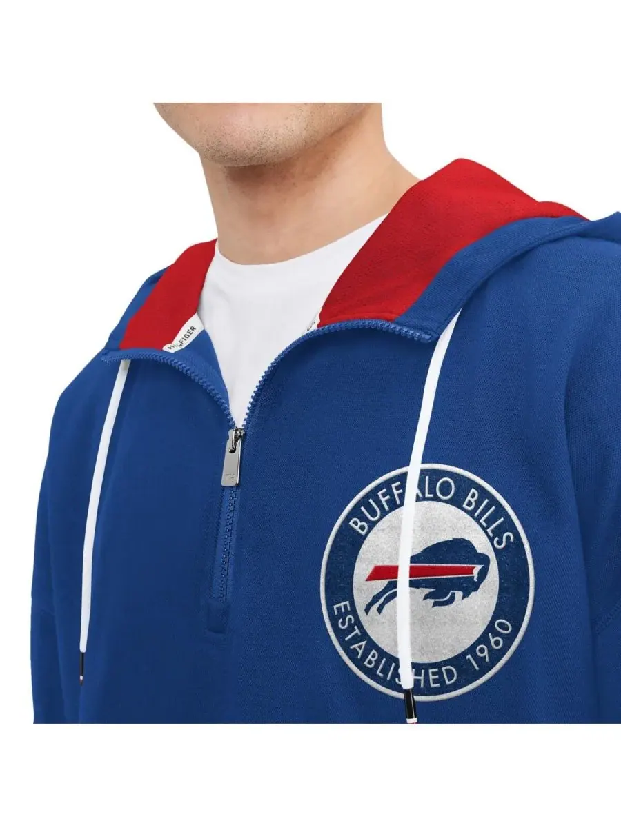 Мужская толстовка Royal Buffalo Bills Aaron с застежкой-молнией на четверть длины Tommy Hilfiger — изображение 3 из 3