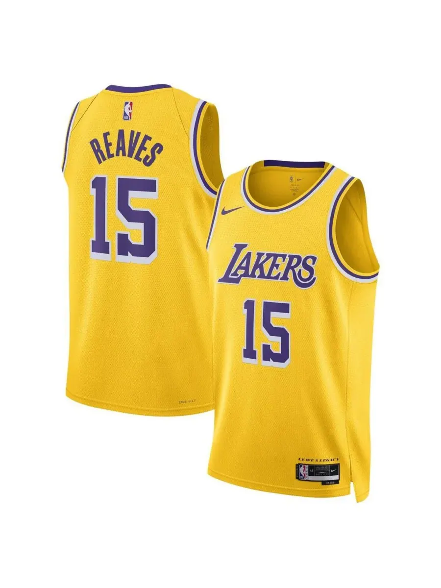 Мужская и женская золотая майка Остина Ривза из команды Los Angeles Lakers Swingman - Icon Edition