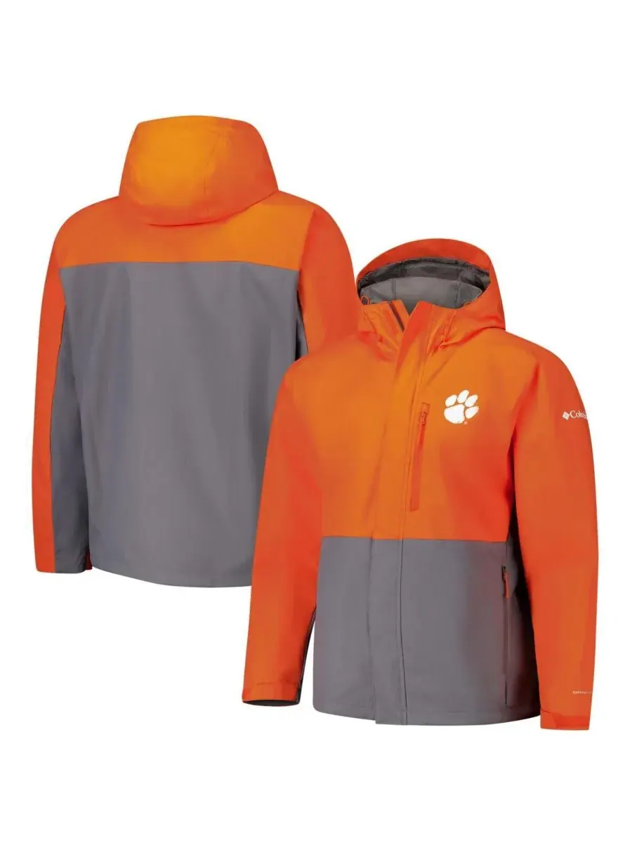 Columbia Мужская оранжевая куртка Clemson Tigers Field Bound Omni-Tech на молнии