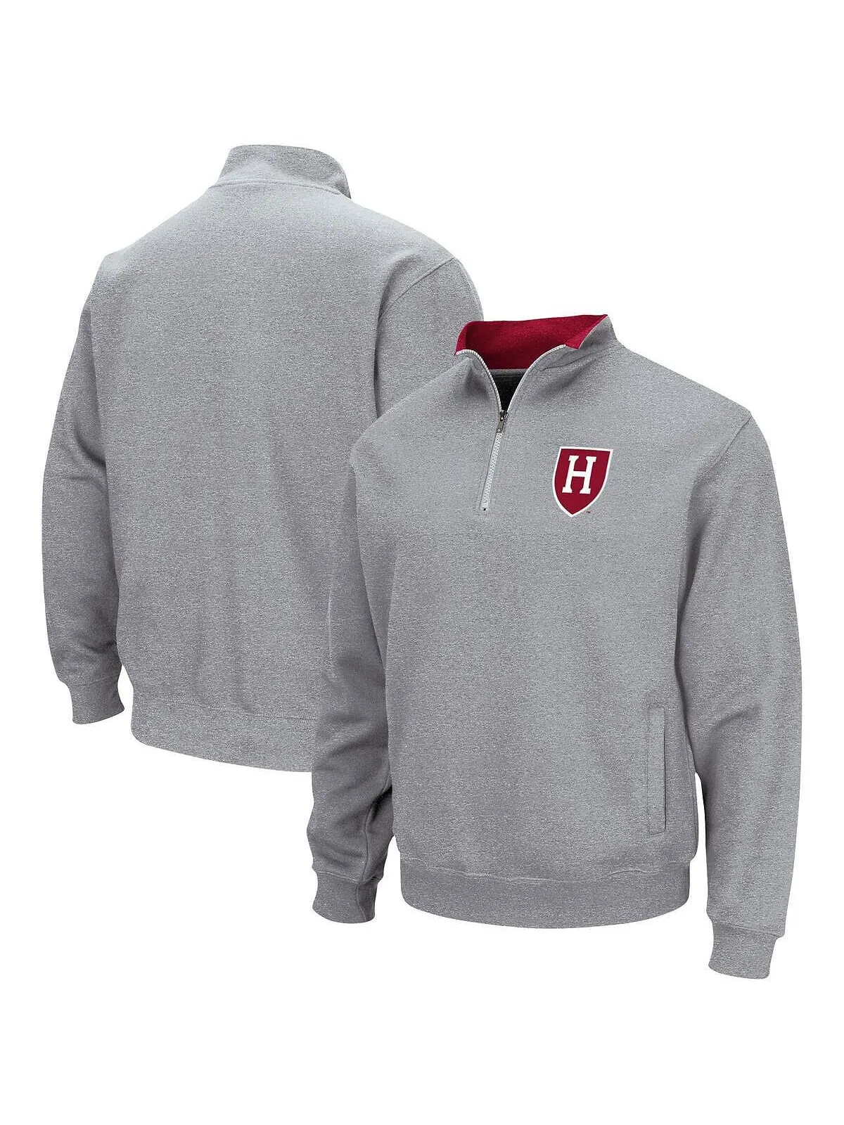 Мужская серая куртка harvard crimson tortugas с логотипом team logo и молнией на четверть Colosseum