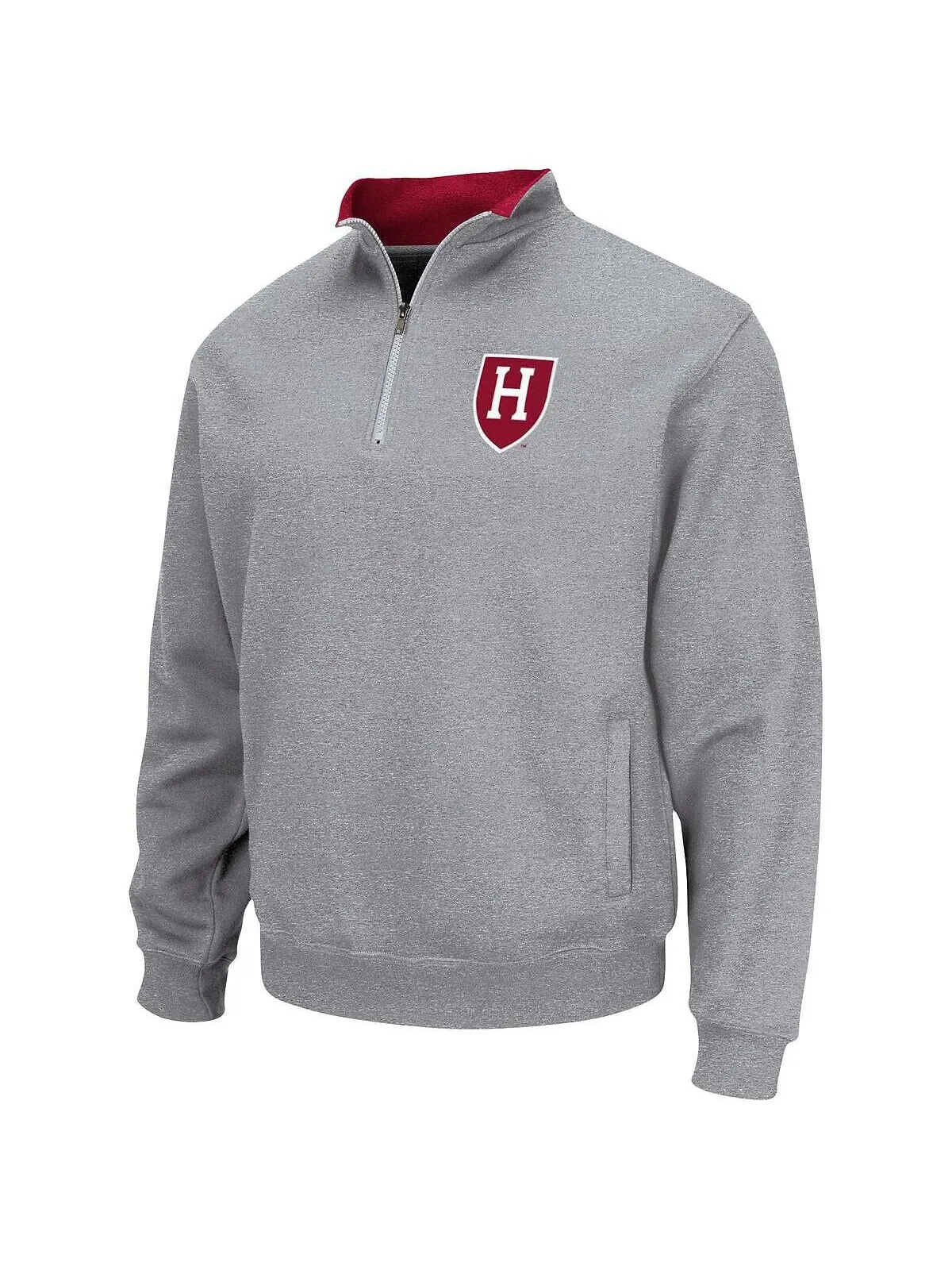 Мужская серая куртка harvard crimson tortugas с логотипом team logo и молнией на четверть Colosseum — изображение 2 из 3