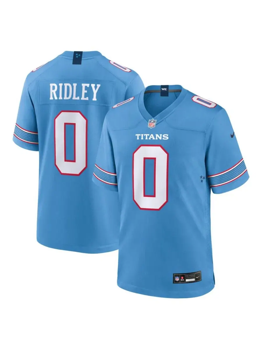 Игровая футболка Calvin Ridley Light Blue Tennessee Titans Game Nike
